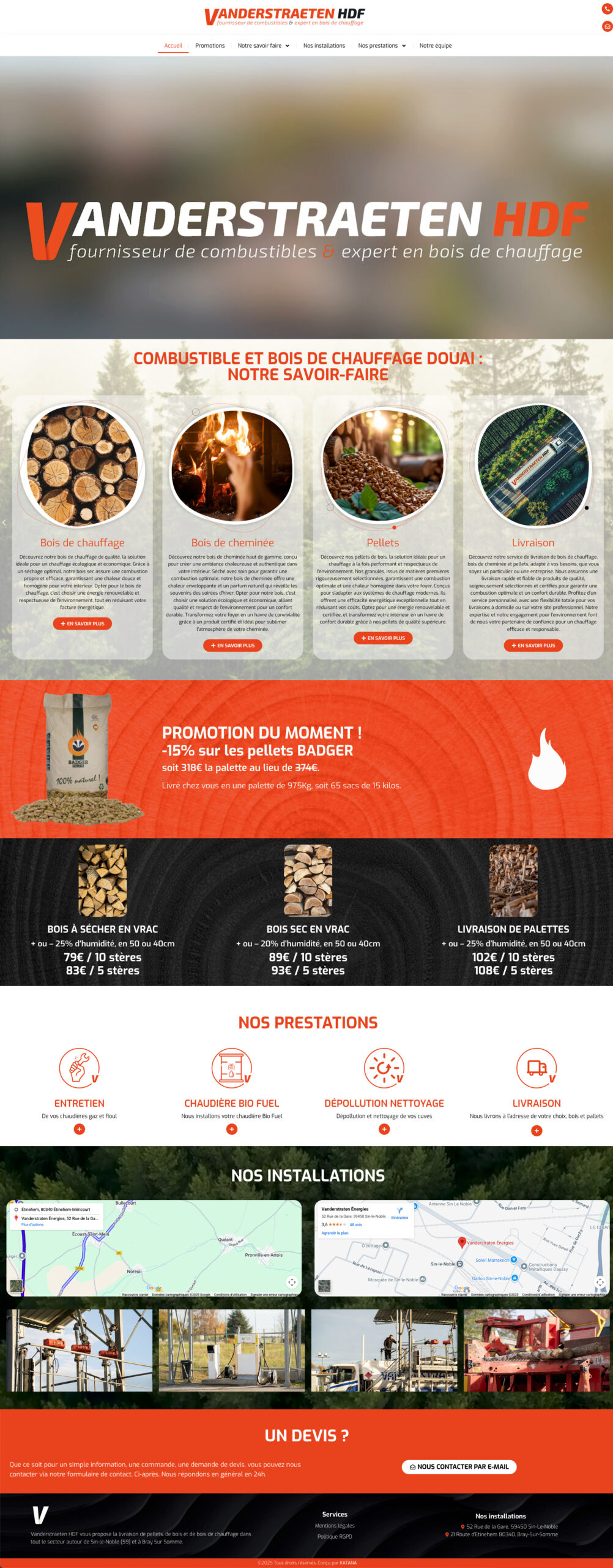 Création de site web pour société de Bois Pellets secteur Douai et Valenciennes